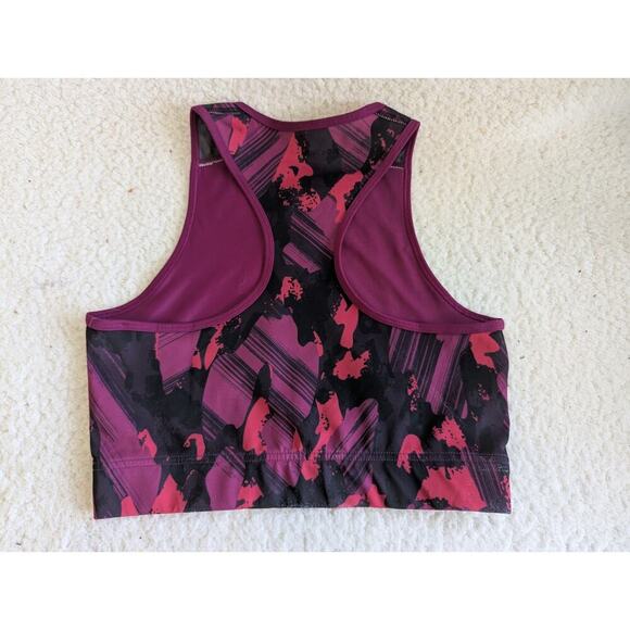 Adidas Sports Bra Size Medium M Purple High Neck - Picture 5 of 7